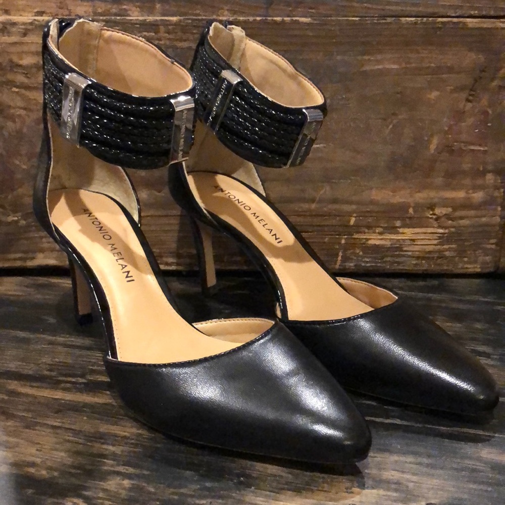 ANTONIO MELANI BLACK & SILVER HEELS